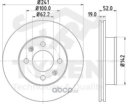 Тормозной диск (Tyren). Артикул TYR1015531
