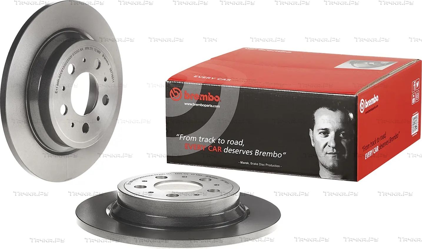 Тормозной диск Brembo UV Coated задний для Volvo V70 I 1999-2000. Артикул 08.7765.11