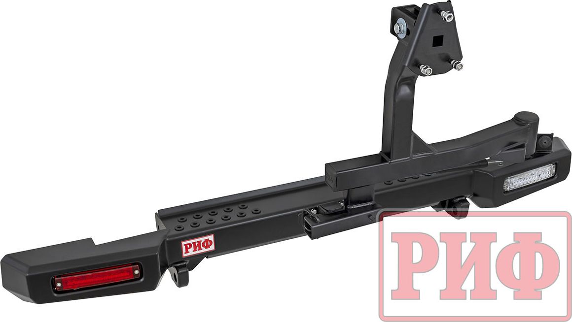 Бампер силовой РИФ задний с фонарями, калиткой, возможностью установки фаркопа, лифт 65 мм для УАЗ Hunter 2003-2026. Артикул RIF469-22225
