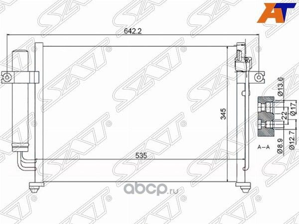 РАДИАТОР КОНДИЦИОНЕРА HYUNDAI GETZ 02- (SAT). Артикул STHY083940