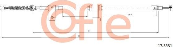 Трос ручника (тросик ручного тормоза) Cofle. Артикул 17.3531