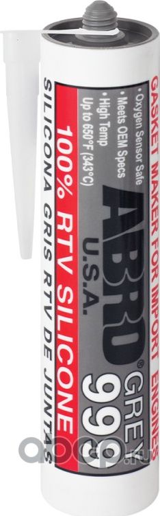 ABRO Герметик силиконовый 312г серый 999,. Артикул SS999