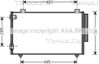 Радиатор кондиционера (конденсатор) AVA (алюминий) для Toyota Corolla E120, E130 2001-2007. Артикул TO5286D