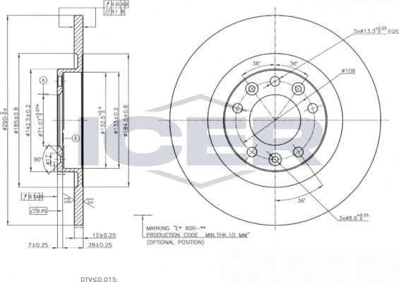 Тормозной диск Icer. Артикул 78BD4614-2