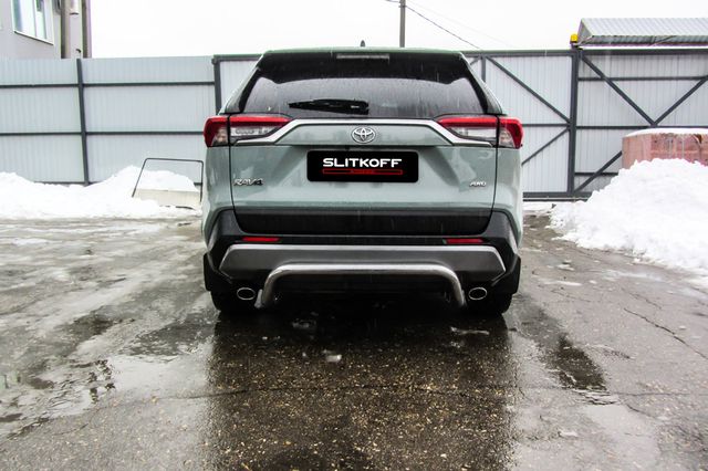 Защита Slitkoff заднего бампера d57 скоба для Toyota RAV4 V 2018-2026. Артикул TR419-006