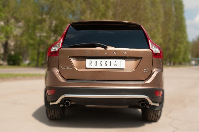 Защита RusStal заднего бампера d42 (волна) для Volvo XC 60 2008-2013. Артикул VXCZ-002080