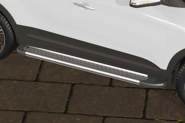 Пороги алюминиевые Arbori Standart Silver 1700 для Hyundai Creta I 2016-2021. Артикул AFZDAALHCRET4WD05