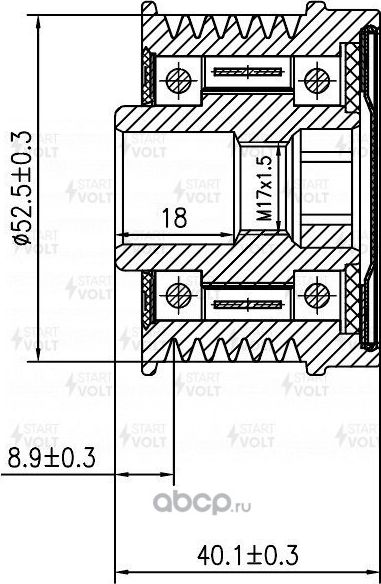 Муфта генератора обгонная StartVOLT. Артикул SGP 2201