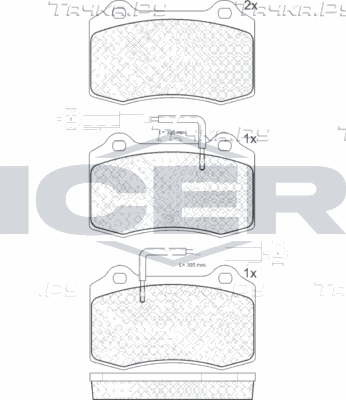 Тормозные колодки Icer. Артикул 181598