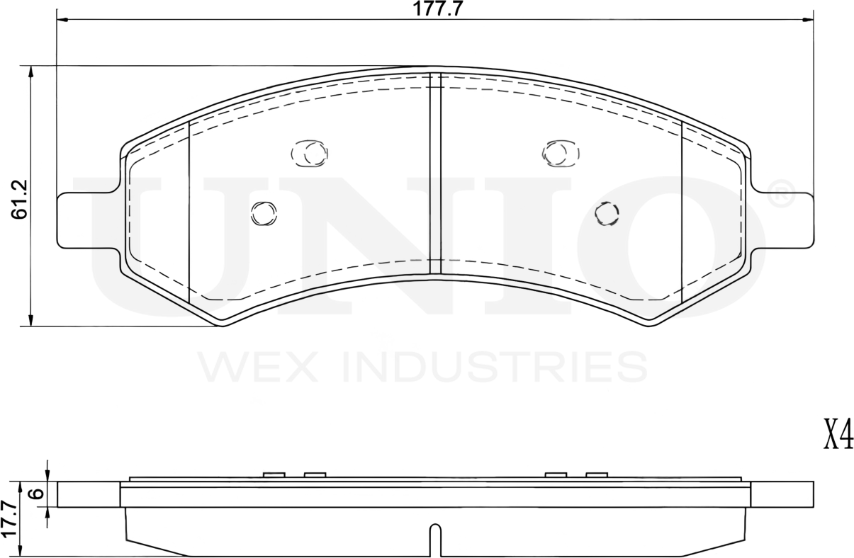Колодки тормозные дисковые, комплект (Unio). Артикул BRP-20341