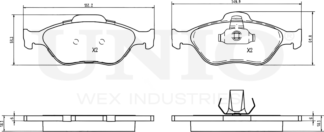 Колодки тормозные дисковые, комплект (Unio). Артикул BRP-20216
