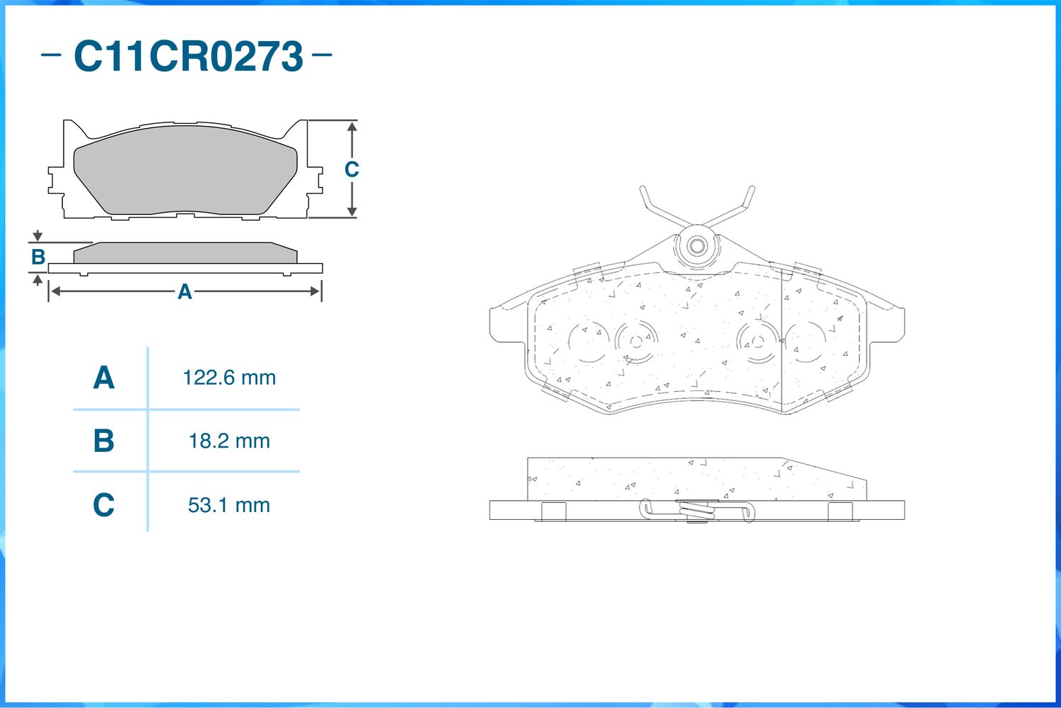 Колодки тормозные передние (Low Metallic) (Cworks). Артикул C11CR0273