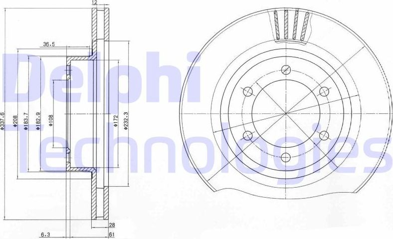 Тормозной диск Delphi. Артикул BG4052