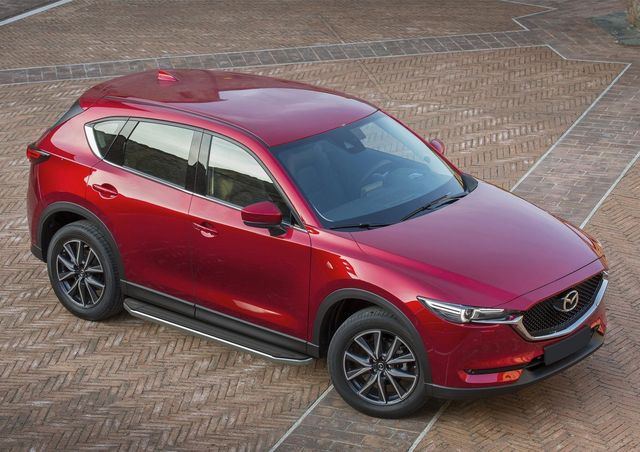 Пороги алюминиевые Rival Premium для Mazda CX-5 II 2017-2026. Артикул A173ALP.3802.1