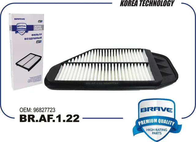 Фильтр воздушный BR.AF.1.22 96827723 Spark M300 10-, Ravon R2 15 (Brave). Артикул BRAF122