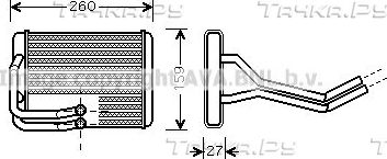 Радиатор отопителя (печки) AVA. Артикул HY6122