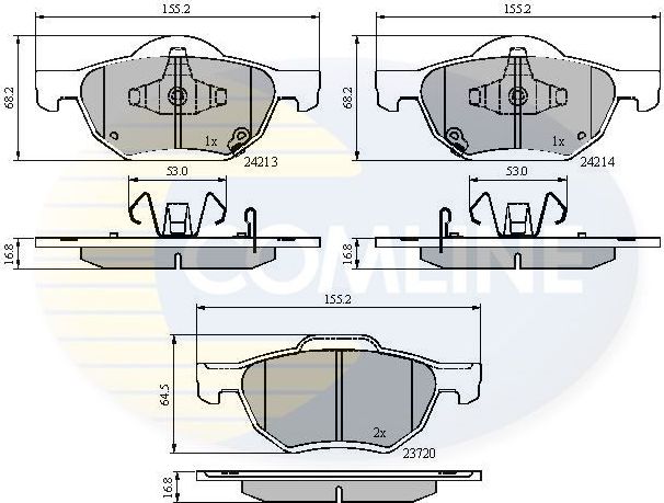Тормозные колодки Comline Comline передние для Honda Accord VII 2003-2008. Артикул CBP31195