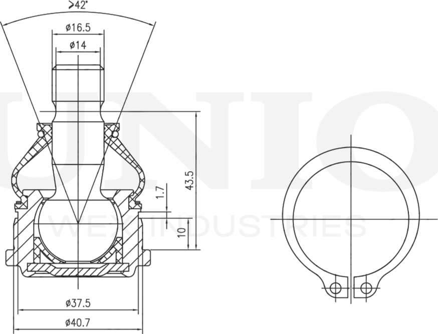 Опора шаровая (Unio). Артикул SSP-20124