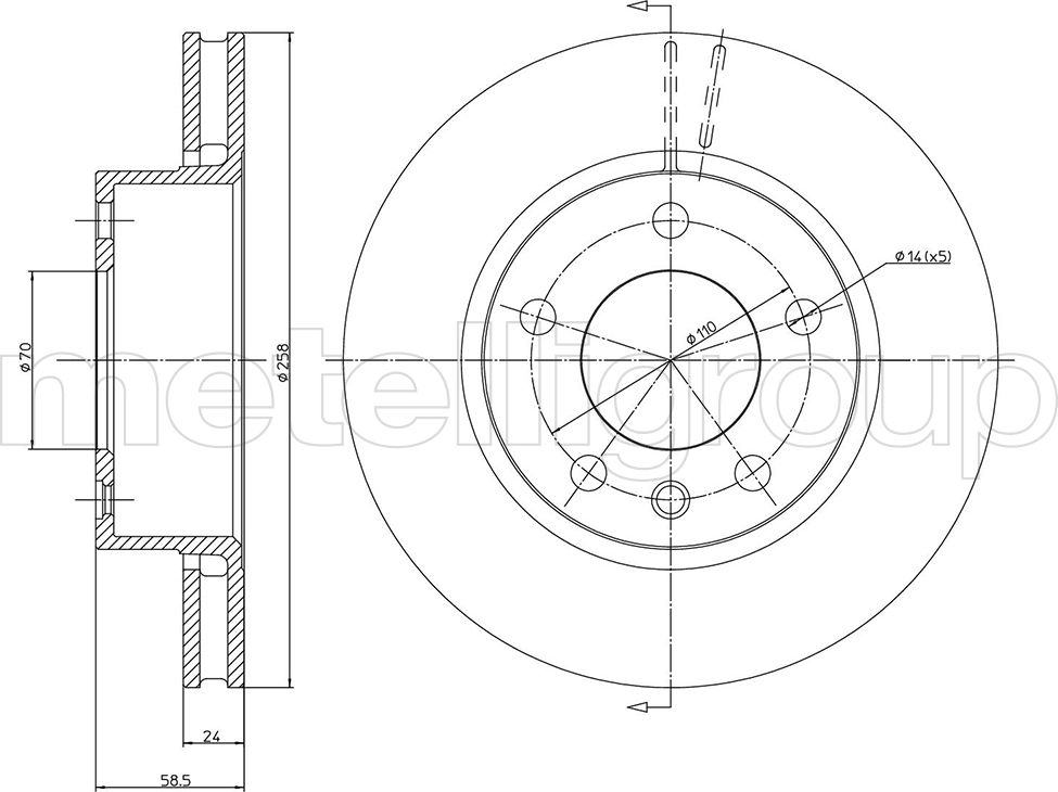 Тормозной диск Metelli. Артикул 23-0194