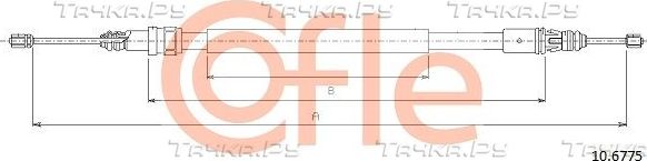 Трос ручника (тросик ручного тормоза) Cofle. Артикул 92.10.6775