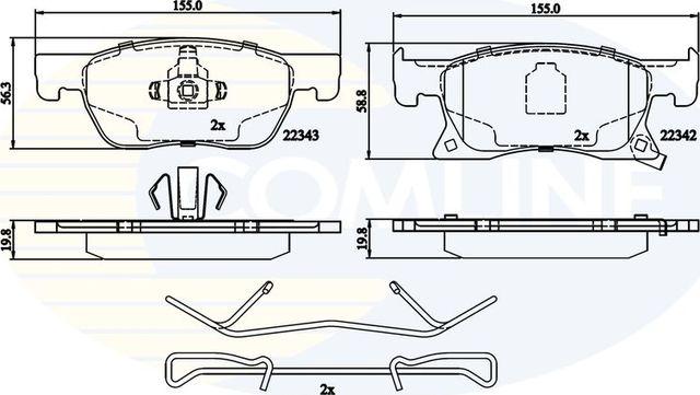 Тормозные колодки Comline передние для Opel Astra K 2015-2026. Артикул CBP32306