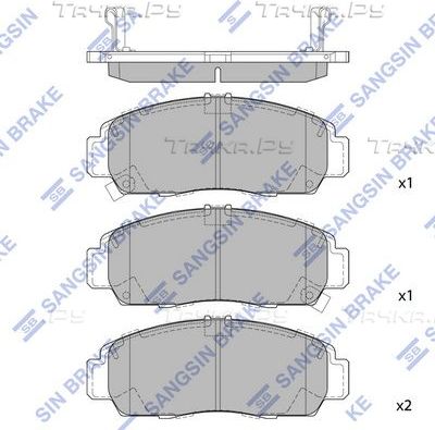 Тормозные колодки Sangsin Hi-Q передние для Honda Legend IV 2006-2012. Артикул SP2114