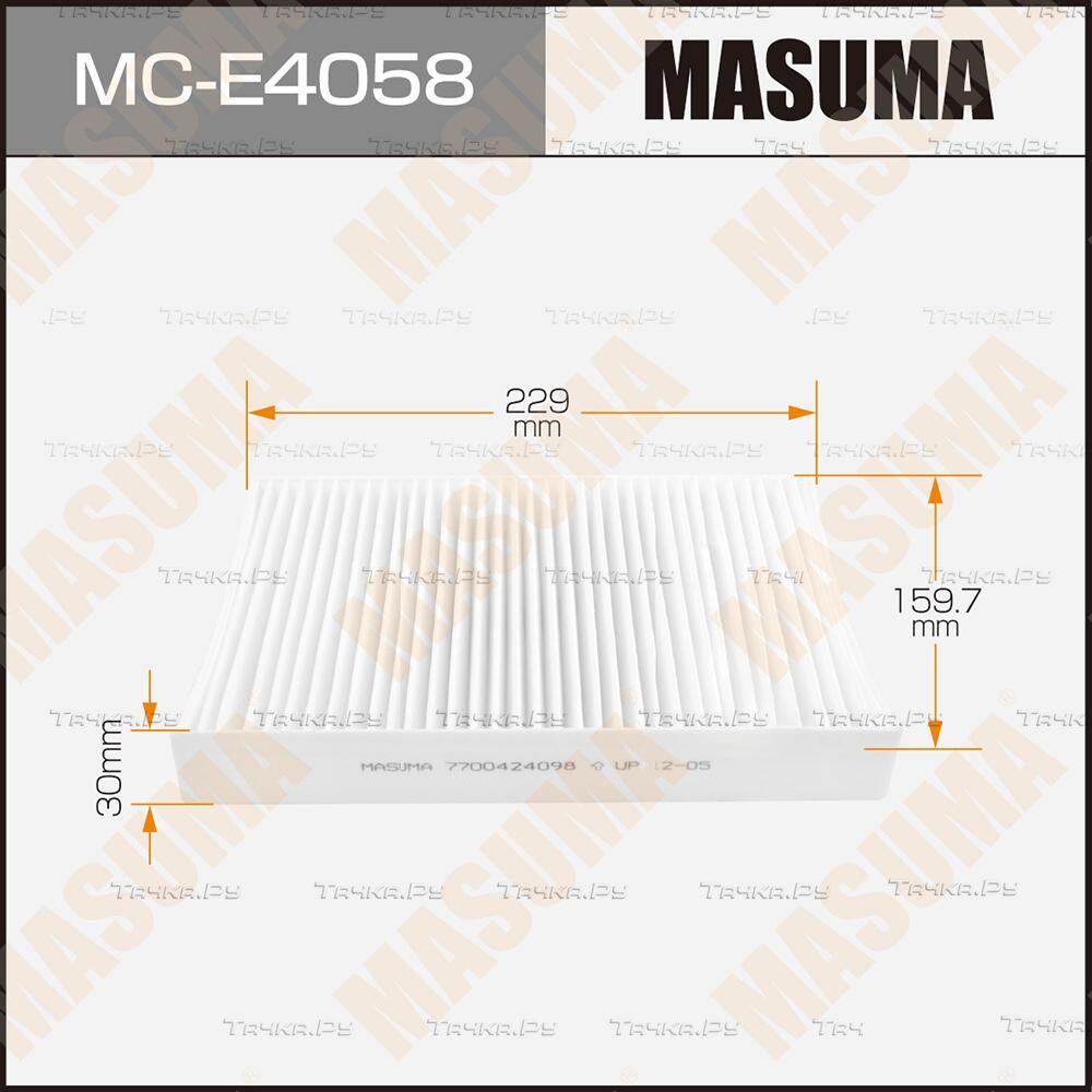Салонный фильтр Masuma для Renault Kangoo I 1997-2010. Артикул MC-E4058