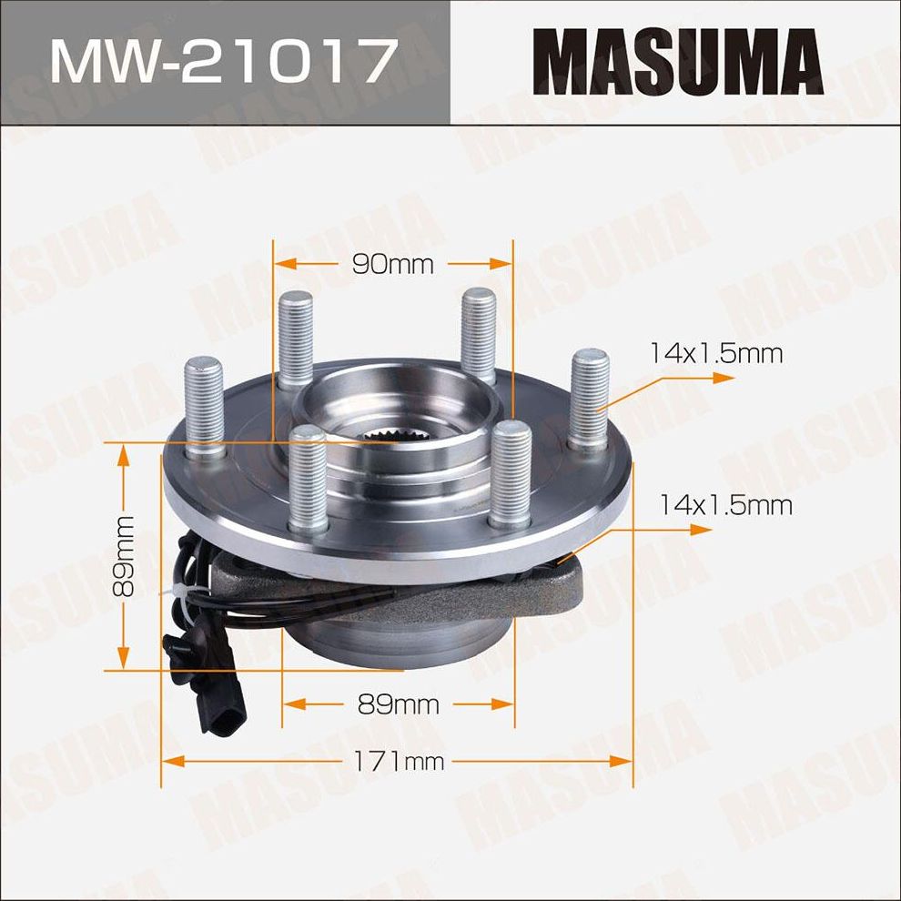 Ступица колеса с интегрированным подшипником Masuma. Артикул MW-21017