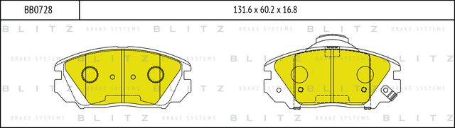 Колодки тормозные дисковые (Blitz). Артикул BB0728