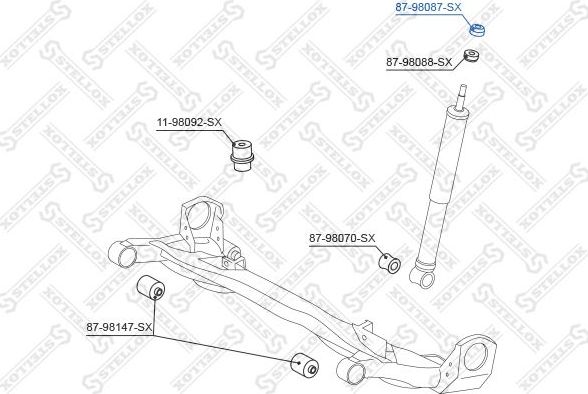 Опора амортизатора (стойки) Stellox. Артикул 87-98087-SX