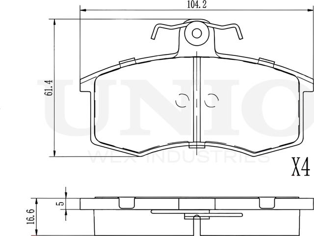 Колодки тормозные дисковые, комплект (Unio). Артикул BRP-20277