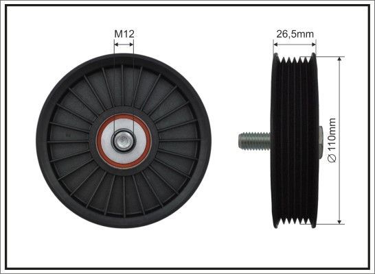 Направляющий (ведущий) ролик приводного поликлинового ремня Caffaro (полимерный материал). Артикул 88-00