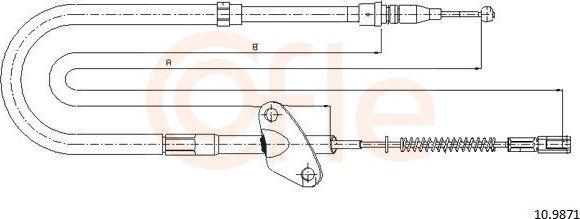 Трос ручника (тросик ручного тормоза) Cofle. Артикул 10.9871