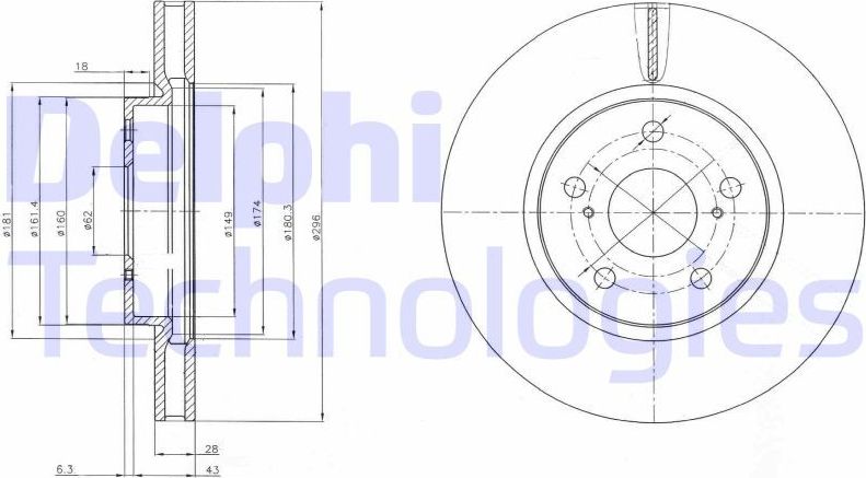 Тормозной диск Delphi. Артикул BG4139