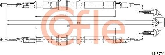 Трос ручника (тросик ручного тормоза) Cofle задний для Opel Zafira A 1999-2005. Артикул 11.5791