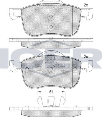 Тормозные колодки Icer. Артикул 181297-203