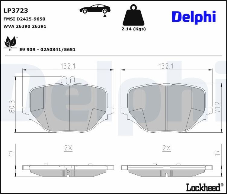 Тормозные колодки Delphi (Low-Metallic). Артикул LP3723