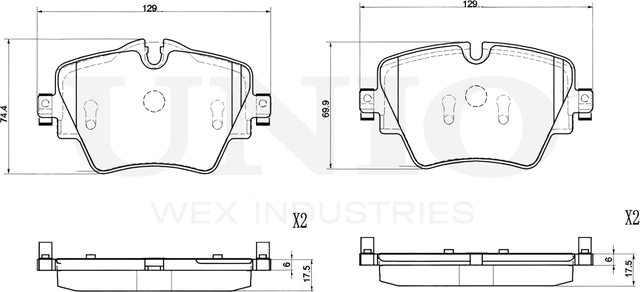 Колодки тормозные дисковые, комплект (Unio). Артикул BRP-20208