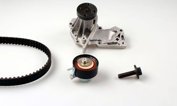 Помпа (водяной насос) с комплектом ремня ГРМ Hepu. Артикул PK02551