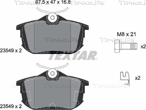 Тормозные колодки Textar Q+ задние для Mitsubishi Carisma I 1995-2006. Артикул 2354901