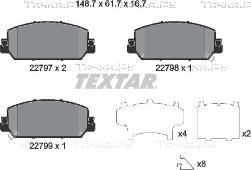 Тормозные колодки Textar. Артикул 2279701
