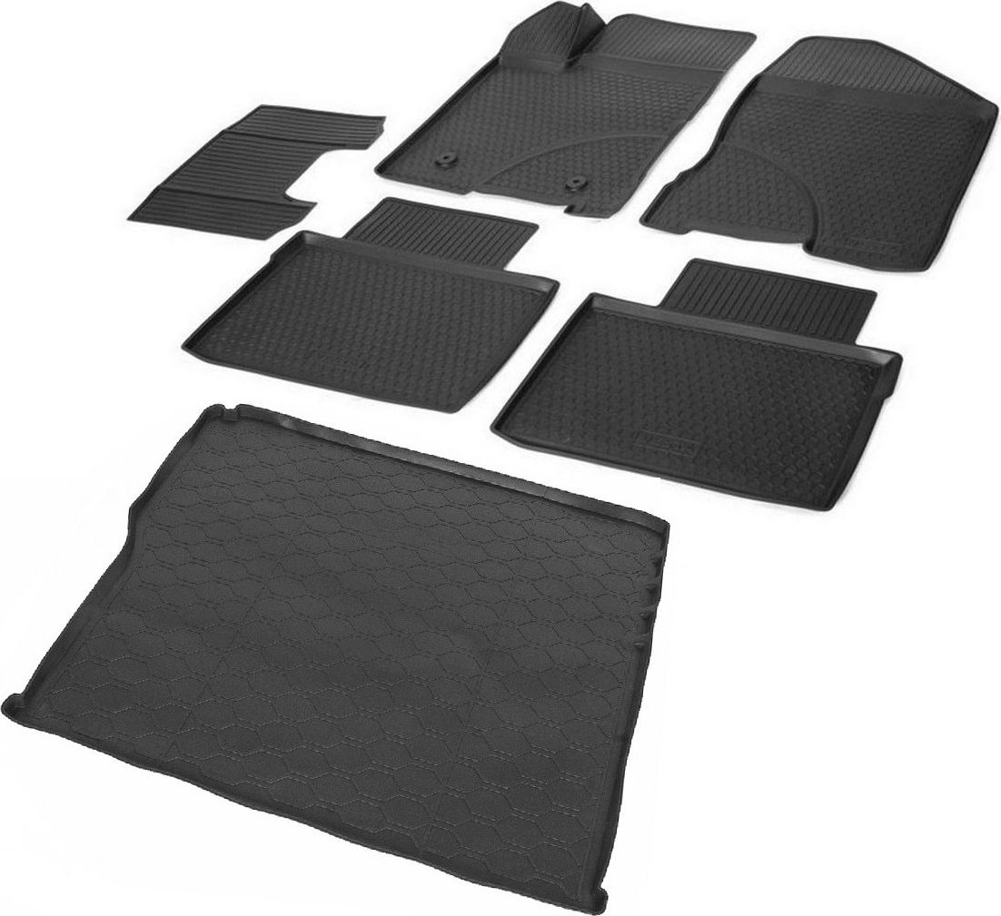Комплект ковриков Rival для салона и багажника Lada Vesta универсал, Cross универсал (багажник с фальш полом) 2015-2026. Артикул K16006001-3