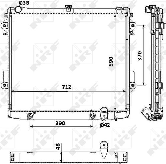 Радиатор охлаждения двигателя NRF (алюминий). Артикул 53923