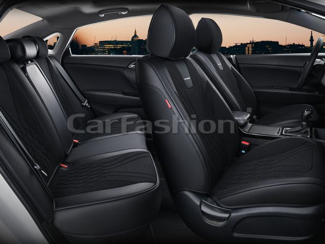 Чехлы универсальные каркасные CarFashion 5D Forest Plus на сидения авто, цвет Черный/Черный/Черный. Артикул 27278