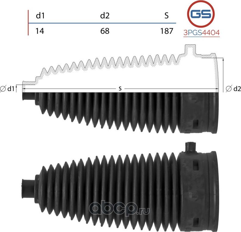 Пыльник рулевой рейки Mercedes E W207, S207 2009-, Mercedes C W204 / S204 2007-, (GS). Артикул 3PGS4404