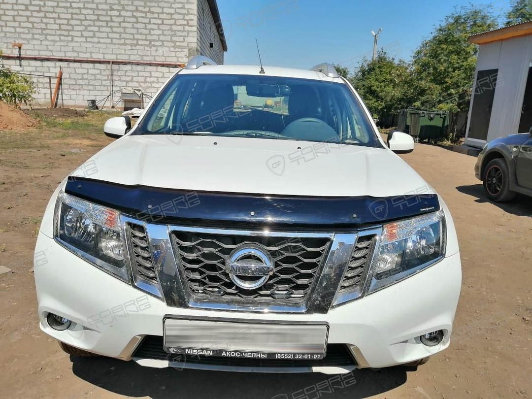 Дефлектор Cobra Tuning для капота Nissan Terrano III 2014-2026. Артикул DK063