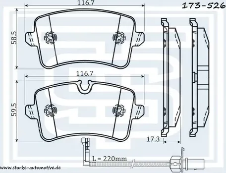 Колодки тормозные зад (Starke). Артикул 173526