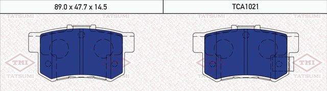 КОЛОДКИ ТОРМОЗНЫЕ ЗАДНИЕ HONDA CR-V RD5 2002-2006 [EU] (Tatsumi). Артикул TCA1021