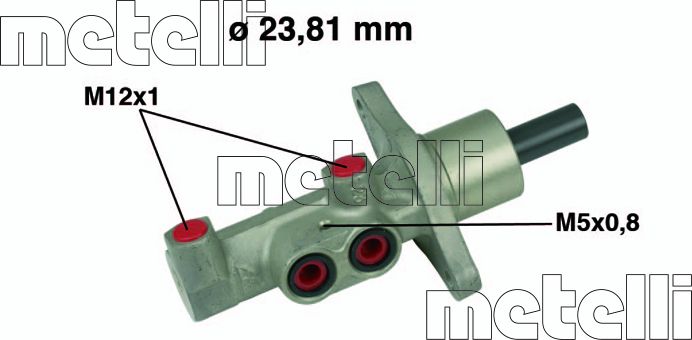 Тормозной цилиндр главный Metelli (алюминий). Артикул 05-0475
