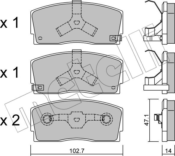 Тормозные колодки Metelli передние для Daihatsu Charade III 1987-1993. Артикул 22-0240-0